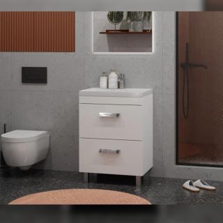 Тумба под раковину напольная Velvex Orlando tn.ORL.CLA.60.2Y белый матовый, 60 см